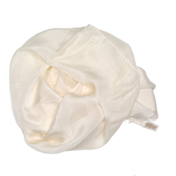 Vintage Monique Martin Silk Cream Neck Scarf Made in Japan Clean Girl Minimalist - Picture 4 of 8